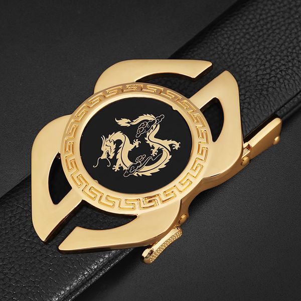 

belt young people's automatic buckle pure head leather pants fashion leisure men's, Black;brown