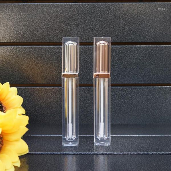 

storage bottles & jars 2pcs 7ml grade rose gold empty lip gloss tube, square silver refillable bottles,plastic liquid lipstick container