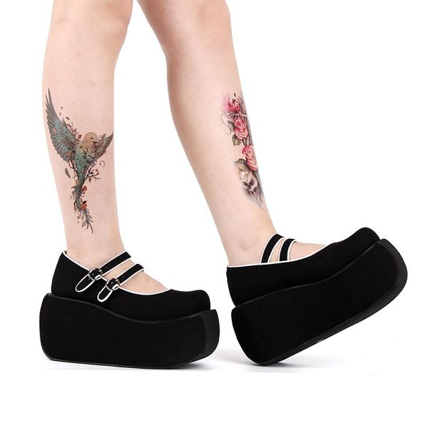 

dress shoes ngelic imprint arrival lolita style women pumps high heel platform princess party size 35-46 9633, Black