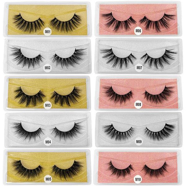 

10-15mm curled 3d false eyelashes natural thick handmade color packaging eyelash extension wholesale1