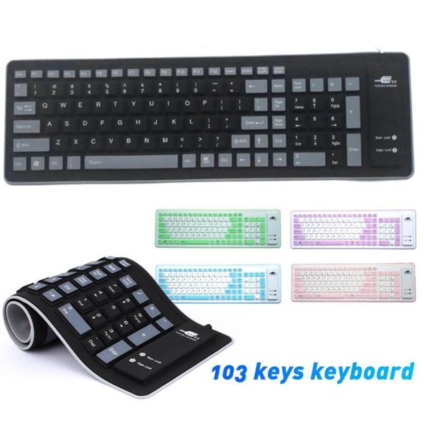 

keys foldable office silent wired keyboard dustproof soft letters silicone gaming for lapcomputerÂ keyboards
