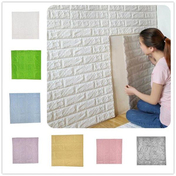 

wallpapers 1pcs self adhesive foam wallpaper 3d brick wall panel living room stickers bedroom kids papers home decoration