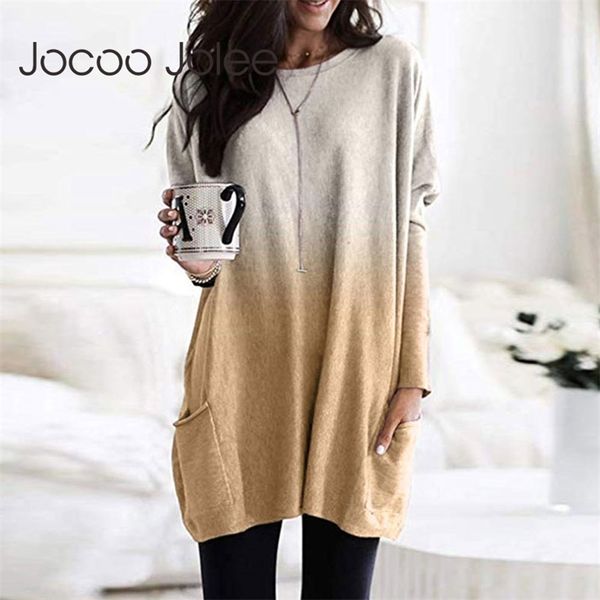 

fashion casual multi-color loose t spring long sleeve color block pockets plus size 5xl shirt 210416, White