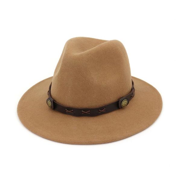 

women men wool fedora hat panama trilby winter wide brim party jazz size 56-58cm hats, Blue;gray