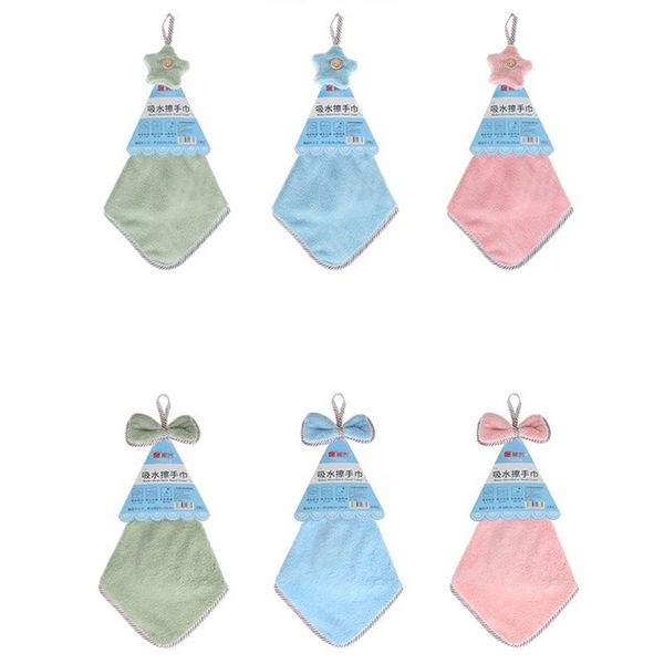 

towel cute cartoon wiping kitchen face coral velvet hand towels hanging uptake wipe bathroom