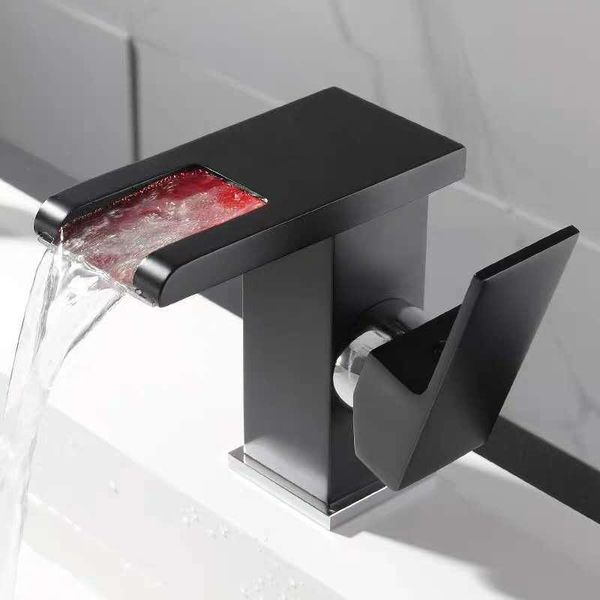 

color change waterfall bathroom basin faucet mixer tap sink single handle toilet faucets