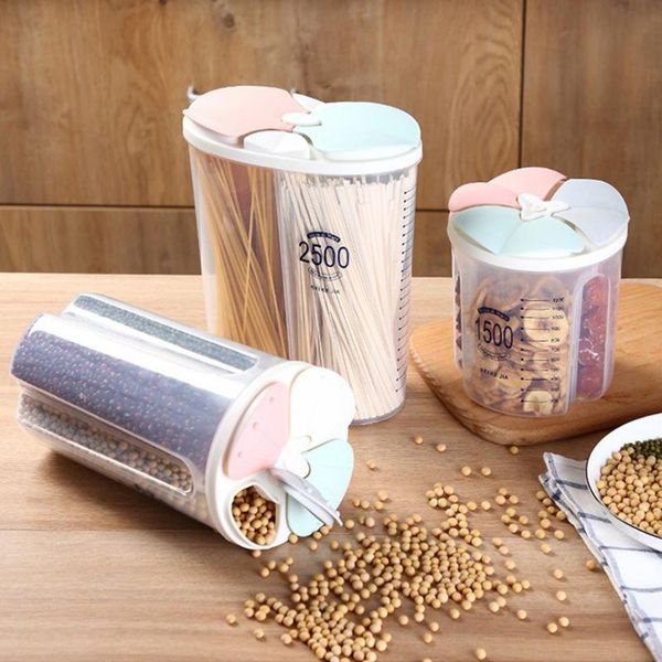 

storage bottles & jars pp food box plastic clear container set with pour lids kitchen dried grains tank 1500ml-2500ml