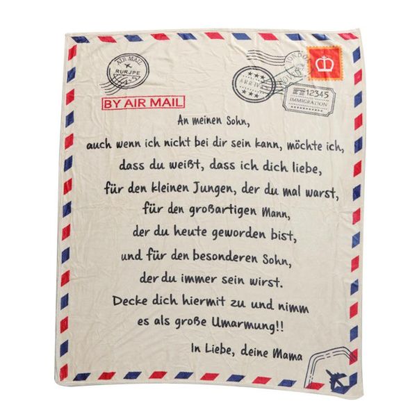 

blankets 3d print flannel letter blanket keep warm sofa child lamb wool creativity family gift positive encourage love