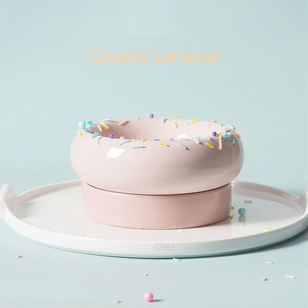 

cat bowls & feeders ceramic bowl anti-tipping set double-layer design multi-purpose feeder supplies accessories