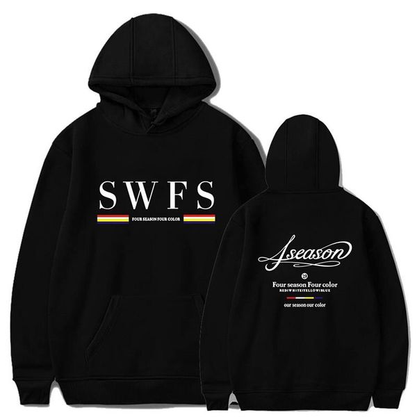 

4seasonfw four seasonfw swfs fashion hoodie kpop men's hoodies & sweatshirts, Black