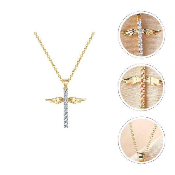

pendant necklaces 1pc cross necklace delicate neck accessory (golden), Silver