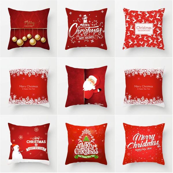 

merry christmas santa claus cushion cover decorative pillowcase polyester throw pillow case for sofa cushion/decorative