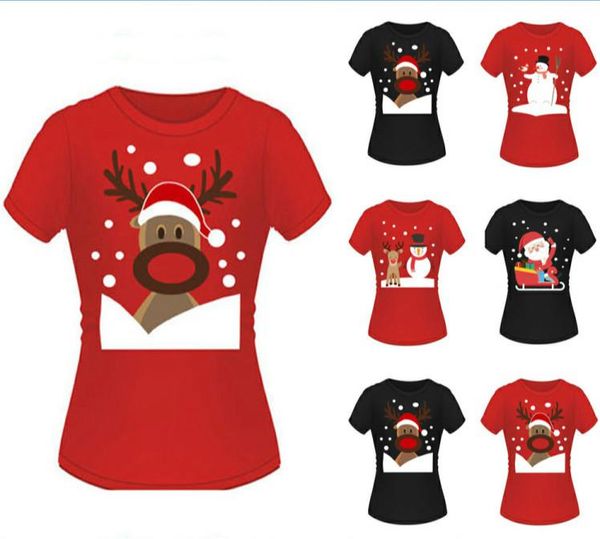 

women's t-shirt womens mens xmas novelty santa snowman reindeer christmas top, White