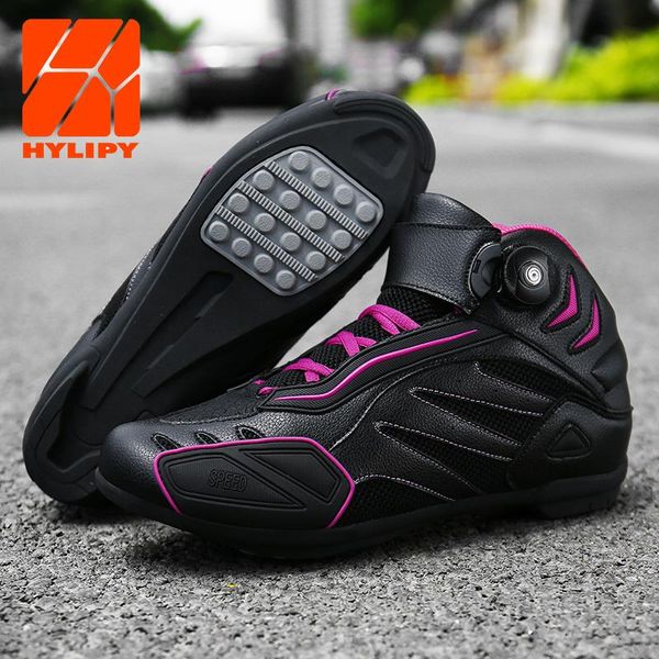 

cycling footwear men women motorcycle boot 36-44 professional motorbike shoes moto riding breathable chopper cruiser touring ankle shoe, Black