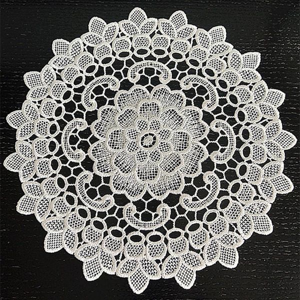 

mats & pads round water-soluble embroidery tea set wine glass cover cloth bedroom study living room vase cushion furniture table mat