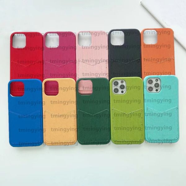 Custodie per telefoni di design di lusso per iPhone 12 Pro Max XS XR X 11 8 7 Plus Samsung S20 S21 Note 20 Cover per slot per porta carte di credito con stampa di moda