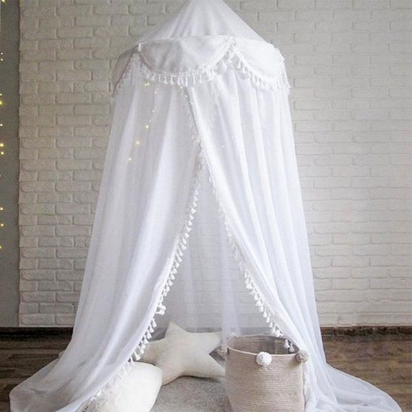 

crib netting fringed three-dimensional hair ball lace baby tent hanging dome bed net portable petal mosquito furniture