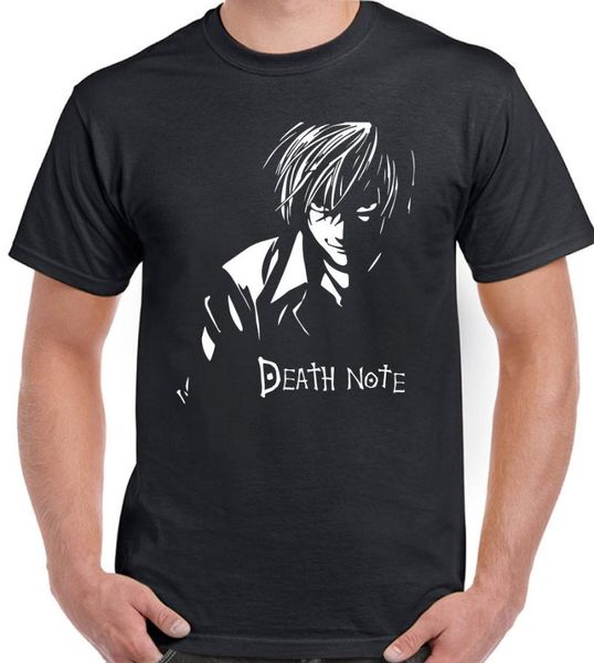 

men's t-shirts 100% cotton print mens summer death note japanese anime manga kira ryuk yagami light shinigami t shirt tee, White;black
