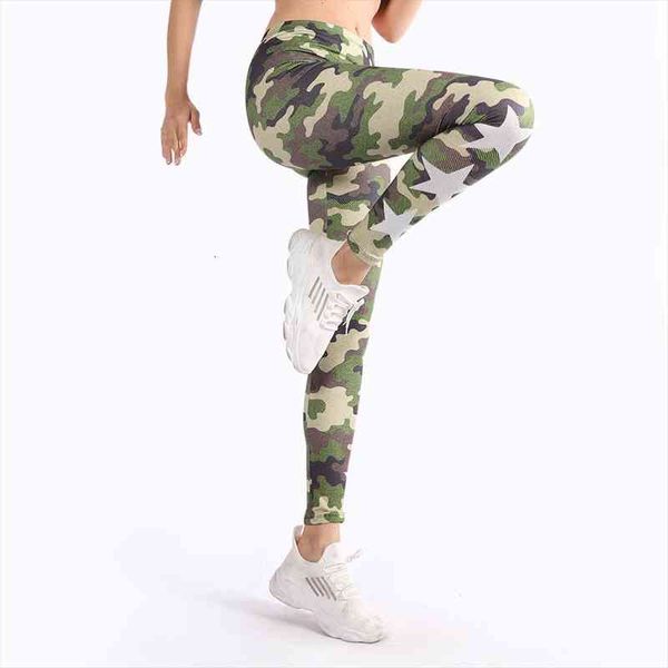 

zohra fashion workout leggings sport women fitness running femme gym leggings camouflage printing womens pants wholesale, Black