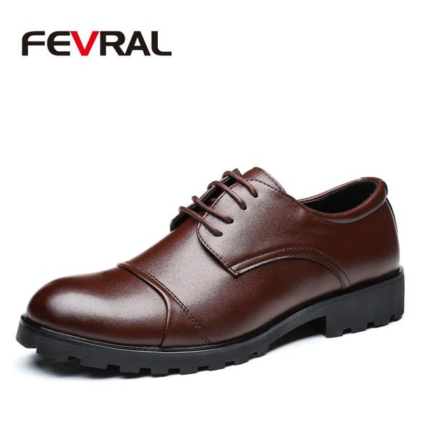 

dress shoes fevral men wedding pu leather formal business round toe for luxury men's brogue oxford flats size 37~48, Black