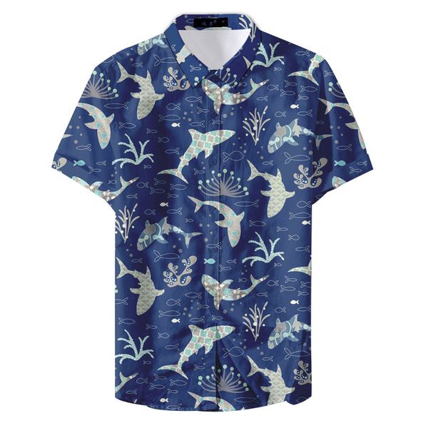 

Men' Fashion Shirts 3d Printing Polyester T- Large Shark, Figure 1