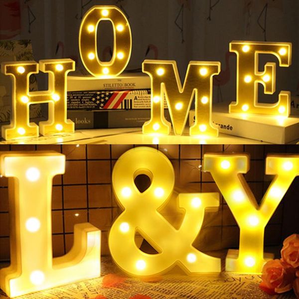

16/21cm diy 3d letter light alphabet led bulbs lamp decoration wedding party display night christmas gift novelty items