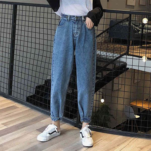 

women's jeans woman high waist clothes wide leg denim clothing streetwear vintage quality fashion harajuku loose straight pants 6n, Blue