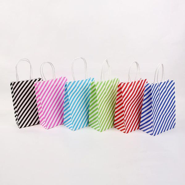 

gift wrap 12pcs stripe paper bag candy color decoration year favors and gifts for guests kids bags party supplies