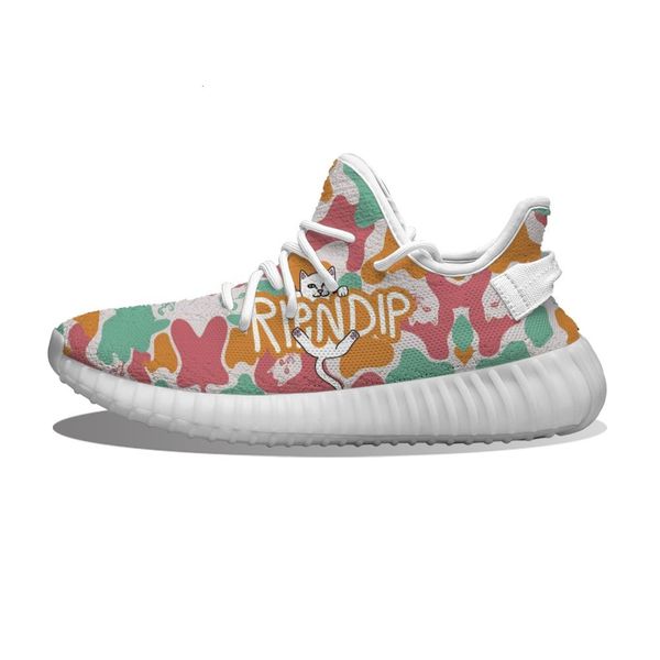 

diy custom red green camouflage middle finger cat running shoes mh printed mens womens trainers outdoor sports sneakers jkzi