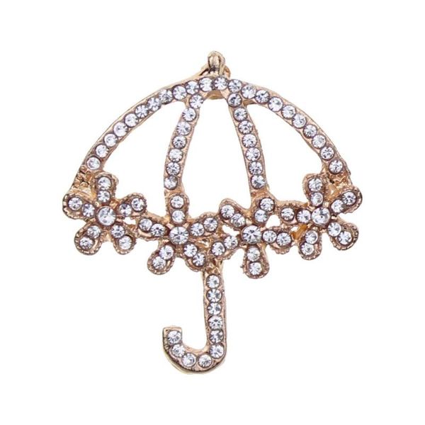 

pins, brooches umbrella brooch round hollow alloy rhinestone collar pin clothing accessories, Gray