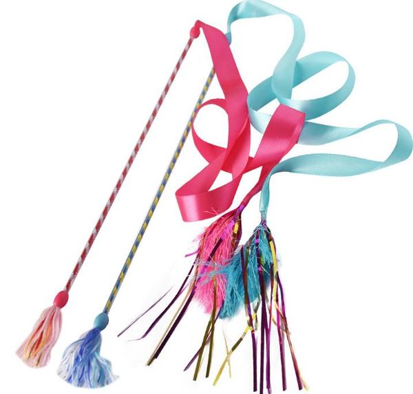 

cat toys usd1.69/pc pet kitten playing teaser fishing pole sticks rods 20pcs/lot
