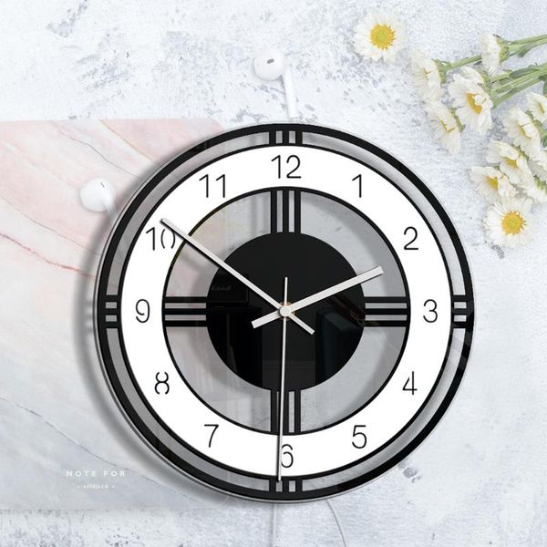 

wall clocks white minimalism clock classic nordic thick border quiet modern design hanging 3d horloges bedroom living room home decor