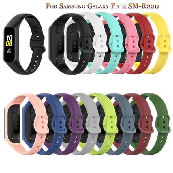 

watch bands sport silicone watchband for samsung galaxy fit 2 sm-r220 wristband replacement fashion strap fit2 bracelet, Black;brown