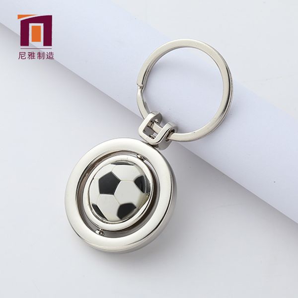 

factory revolving metal accessories keyring keychain football gift