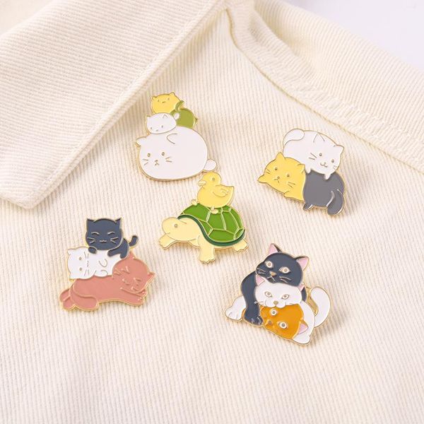

pins, brooches sushi cat enamel pin for women lapel kawaii tortoise fat cute badge backpacks jewelry gift custom wholesale, Gray