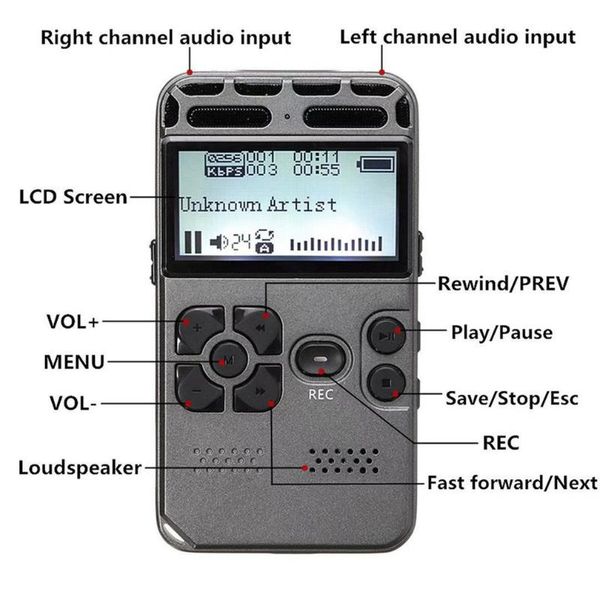 

portable 8gb rechargeable lcd digital audio sound voice recorder dictaphone mp3 player mini & mp4 players