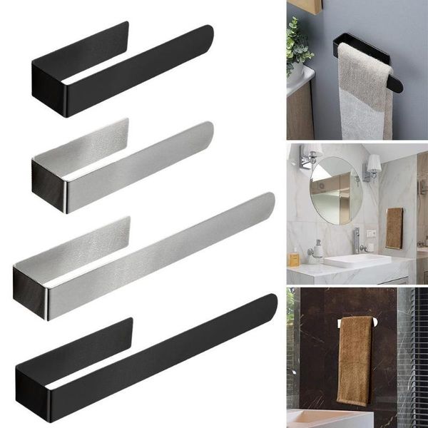 Portasciugamani Portaoggetti in acciaio inossidabile Punch Punch-free Black Silver Rack Carta da bagno Simple El Home