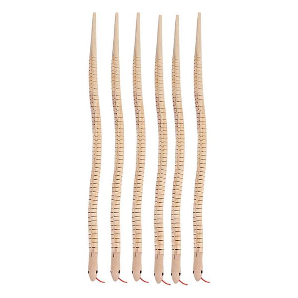 

cat toys 6pcs wooden craft snake flexible horror party tricky props
