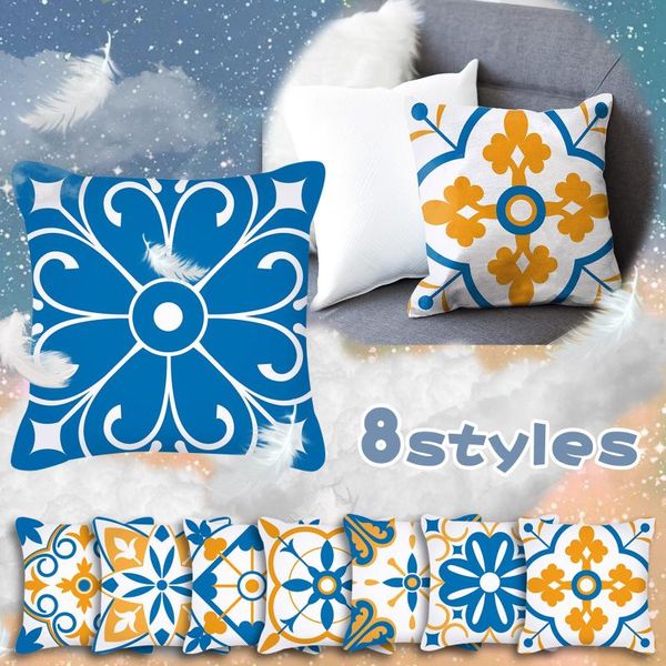 

pillow case cushion covers navy cotton linen geometric home decorative throw pillows pillowcases for living room sofa chair seat car outdoor