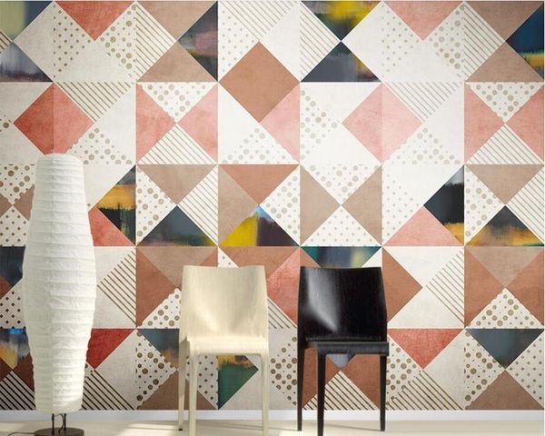 

wallpapers papel de parede modern geometric pattern diamond 3d wallpaper living room tv wall kitchen kids restaurant bar custom mural