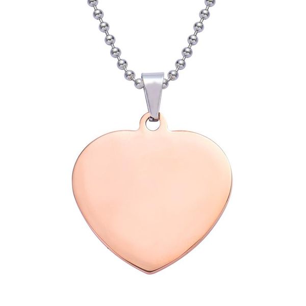 

pendant necklaces stainless steel heart titanium army necklace love shape, Silver