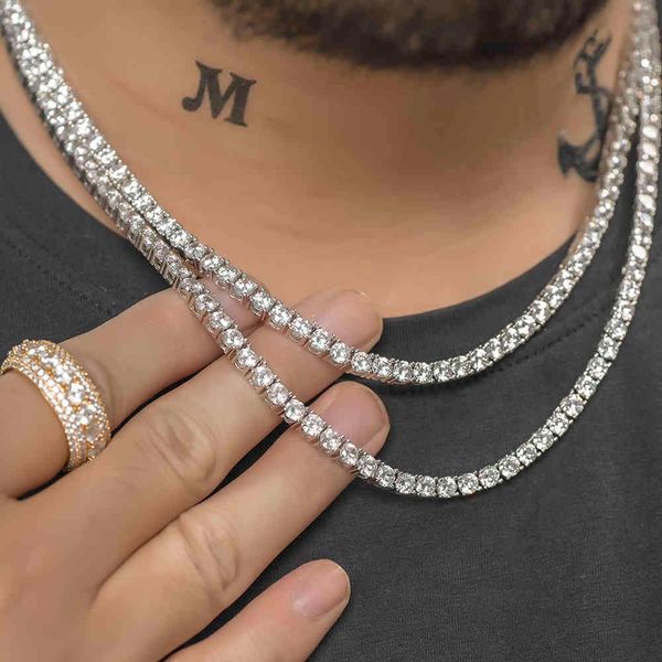 

4mm iced out aaa zircon tennis chain dad jewelry x0509, Black