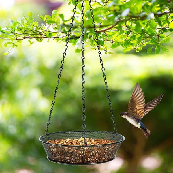 

other bird supplies vintage hanging feeder round tray metal mesh platform seed for outdoor villa garden decoration accessories