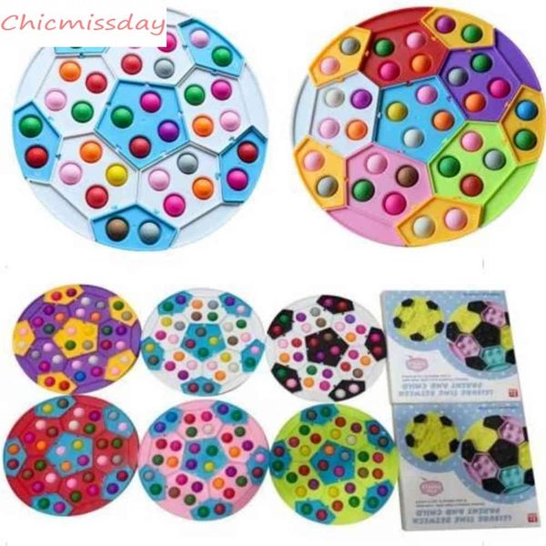 

tik tok 10 inch football jigsaw puzzle wth box sensory push bubbles popper fidget toys kids baby finger fun game early learning educational