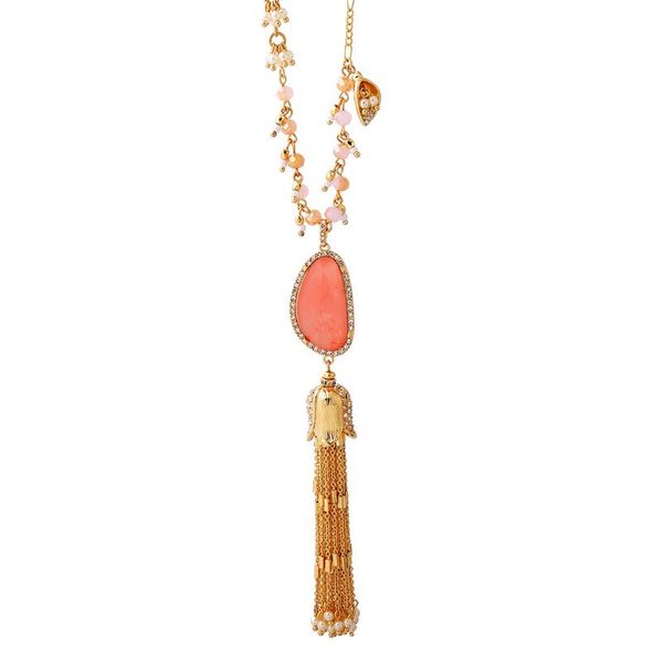 

pendant necklaces bulk price long sweater chain necklace 2021 pink acrylic gold color alloy fringe pendants luxury jewelry, Silver