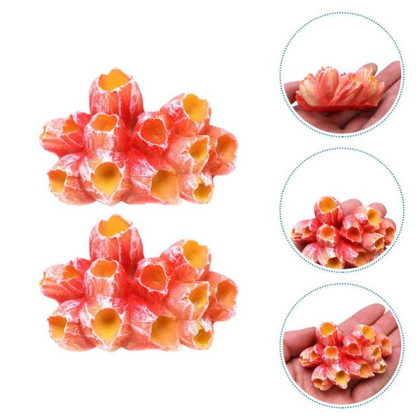 

decorations 2pcs aquarium coral ornament sea life figurine tabletop