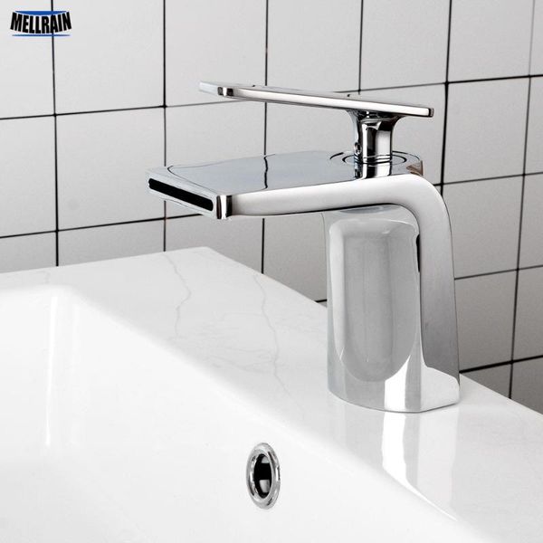 

bathroom sink faucets black/brushed gold/chrome waterfall design faucet quality brass single handle basin water mixer tap