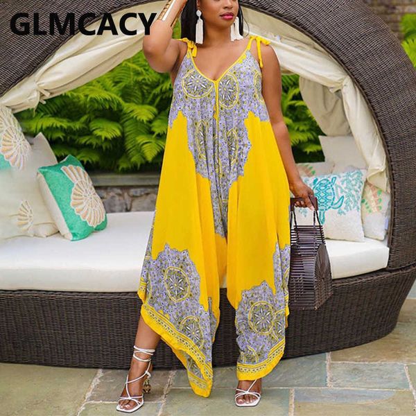 

plus size spaghetti strap loose jumpsuit casual overalls 210702, Black;white