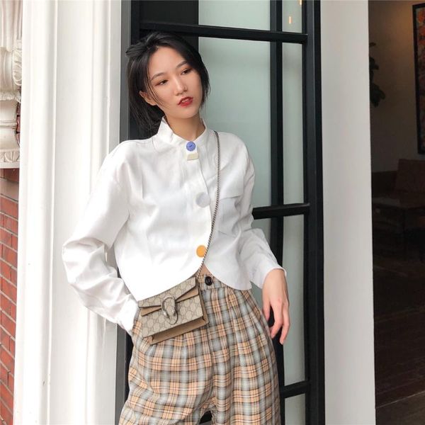 

women's blouses & shirts 2021 spring casual women style french elegant loose-fit shirt white long-sleeved upper garment
