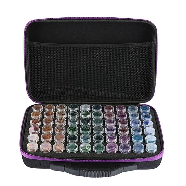 

diamond painting 30/60 bottles box tool container storage carry case holder hand bag zipper design shockproof durable